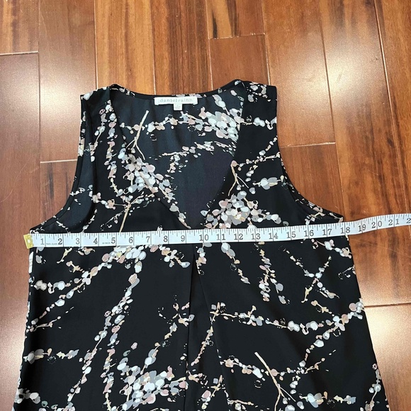 Anthro Daniel Rainn Black Tank Top Blouse Splatter Floral Print Sleeveless‎ Sz S - Picture 6 of 6